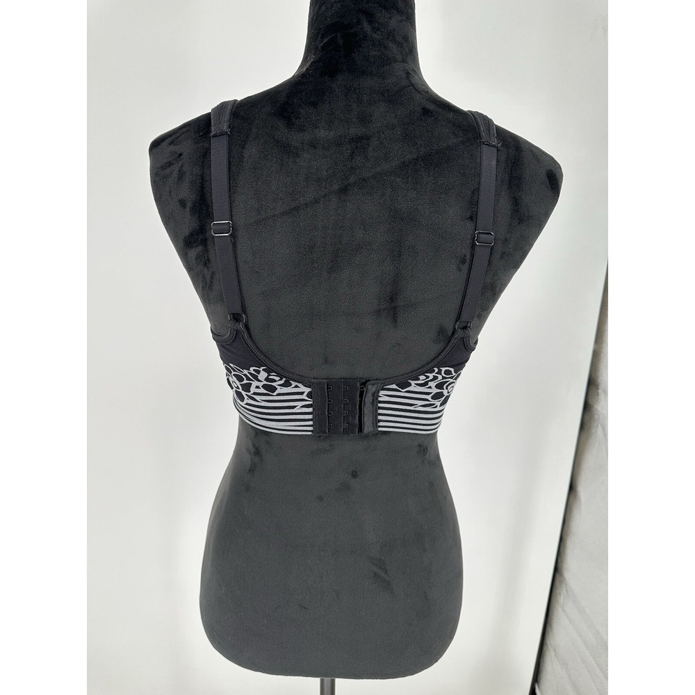 NEW Breezies Women's 34A Floral Stripe Seamless Underwire T-Shirt Bra Black Z9 - Picture 3 of 6